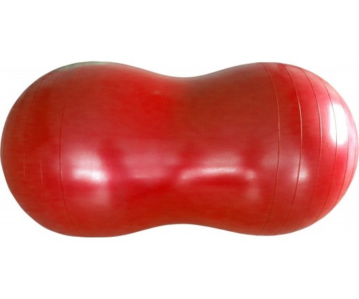 Piłka gimnastyczna (rehabilitacyjna), orzeszek Mambo Max AB Peanut Ball MSD czerwona 50x100 cm (z pompką) - 05-011103
