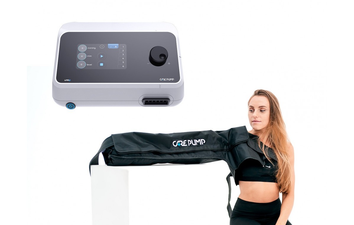 Zestaw AMAZONKA do drenażu limfatycznego prawej ręki 6-komorowy aparat CarePump Lite6 + 1 mankiet na prawą rękę, bark i pierś