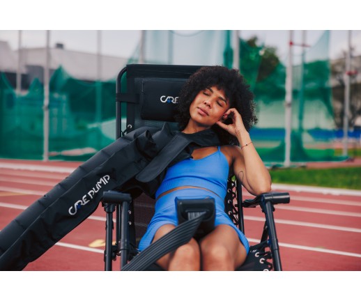 Aparat do drenażu limfatycznego (masażu uciskowego) 8-komorowy, bateryjny - CarePump Move8  - widok z lewej