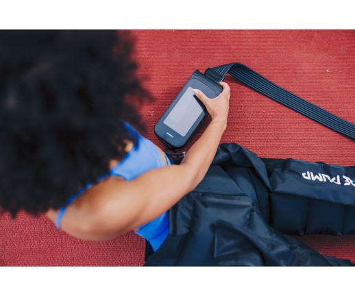 Aparat do drenażu limfatycznego (masażu uciskowego) 8-komorowy, bateryjny - CarePump Move8  - widok z lewej