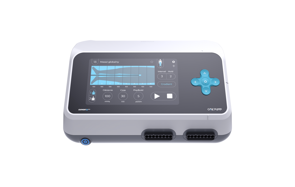 Aparat do drenażu limfatycznego (masażu uciskowego) 8-komorowy, dwukanałowy - CarePump Expert8 DUO