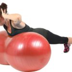 Piłka gimnastyczna (rehabilitacyjna), orzeszek Mambo Max AB Peanut Ball MoVes czerwona 50x100 cm (z pompką) - 05-011103